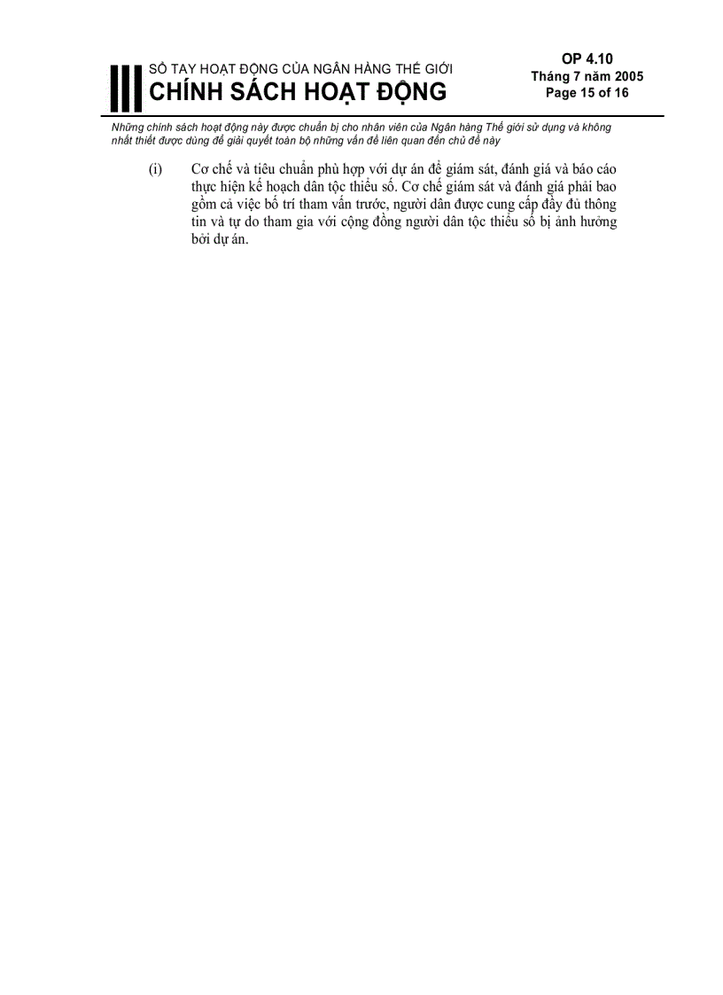 image for page Sổ tay hoạt động của ngân hàng thế giới chính sách hoạt động