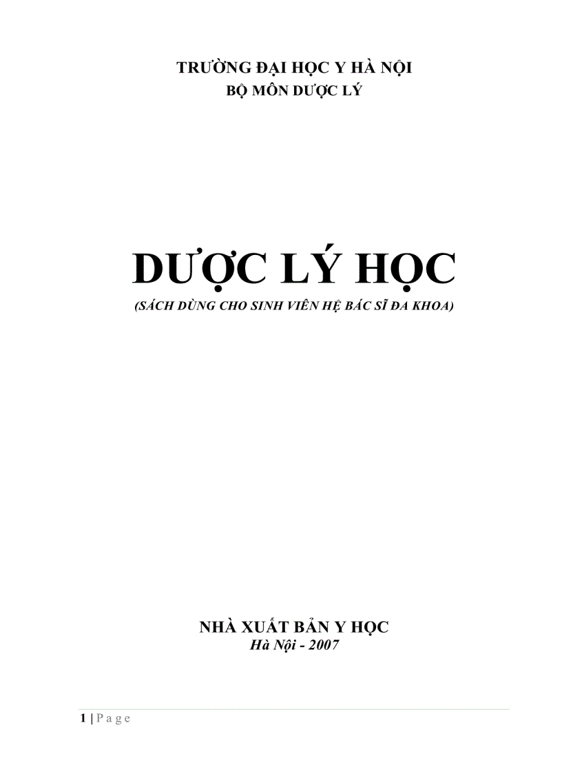 image for page Dược lý học sách dùng cho sinh viên hệ bác sĩ đa khoa