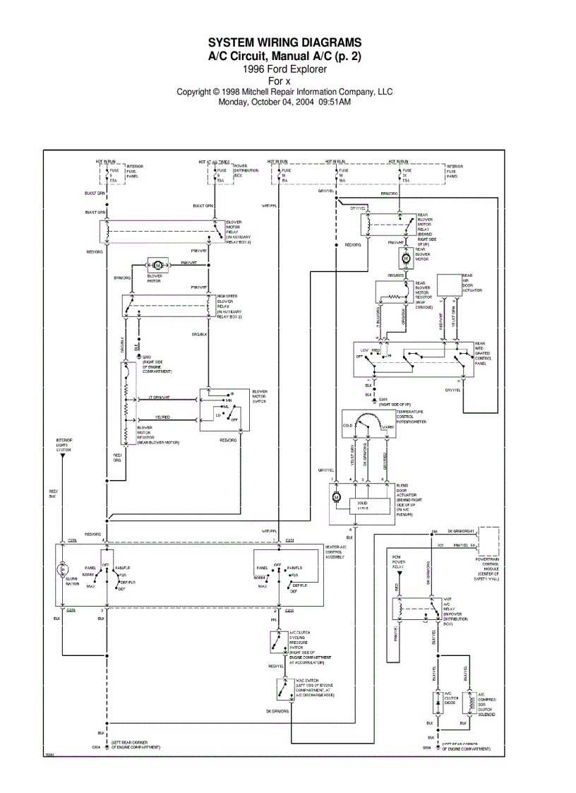 image for page Sơ đồ mạch điện xe ô tô Ford Explorer 1996