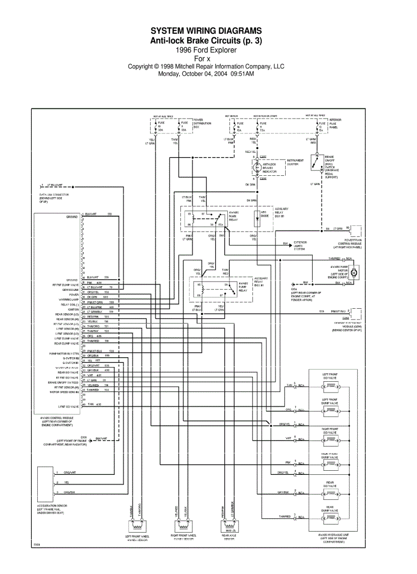 image for page Sơ đồ mạch điện xe ô tô Ford Explorer 1996