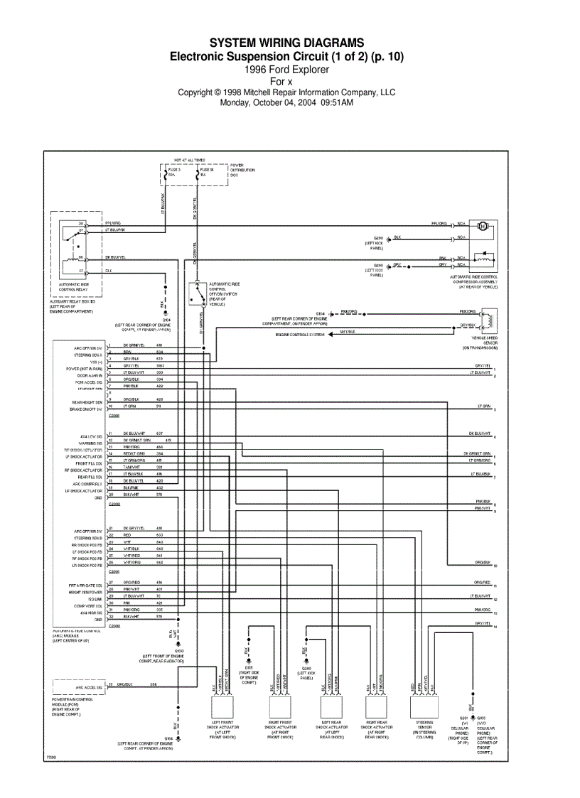 image for page Sơ đồ mạch điện xe ô tô Ford Explorer 1996