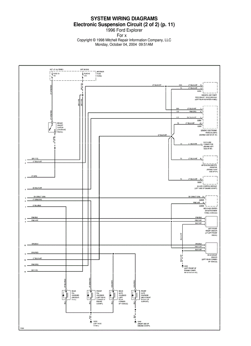 image for page Sơ đồ mạch điện xe ô tô Ford Explorer 1996