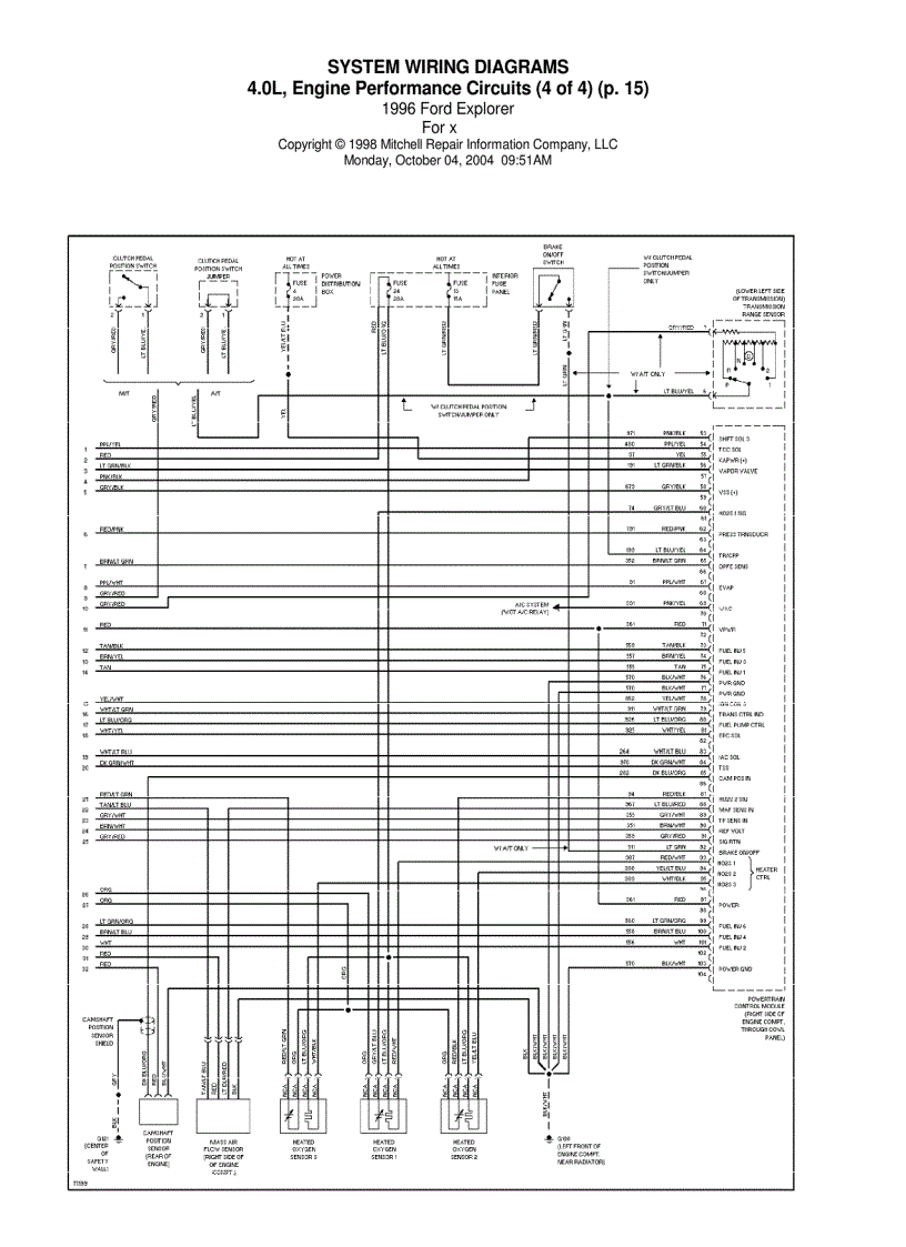 image for page Sơ đồ mạch điện xe ô tô Ford Explorer 1996