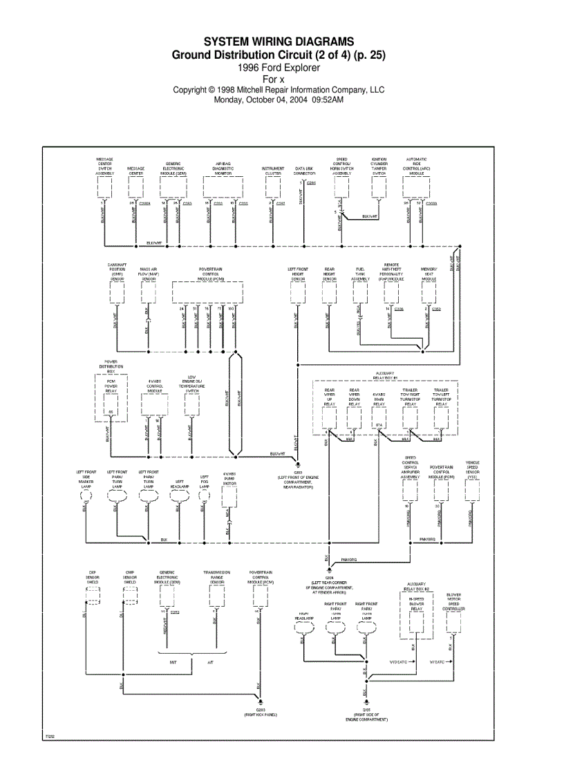 image for page Sơ đồ mạch điện xe ô tô Ford Explorer 1996