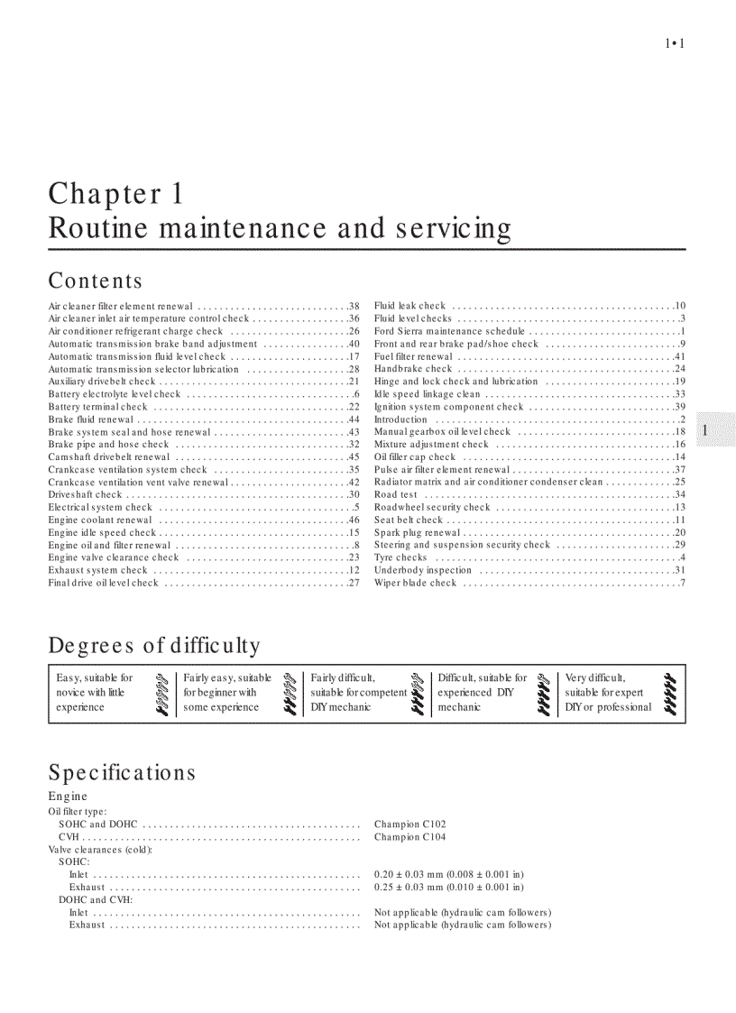 image for page Xe ô tô Ford Sierra phần Service and Repair Manual