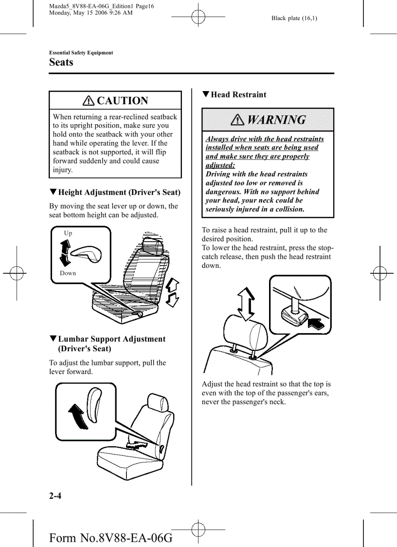 image for page Tài liệu Xe ô tô Mazda5 Owners