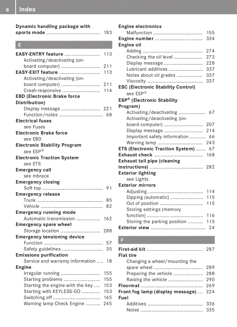 image for page Hướng dẫn sử dụng xe ô tô Mercedes Benz E Coupe Class