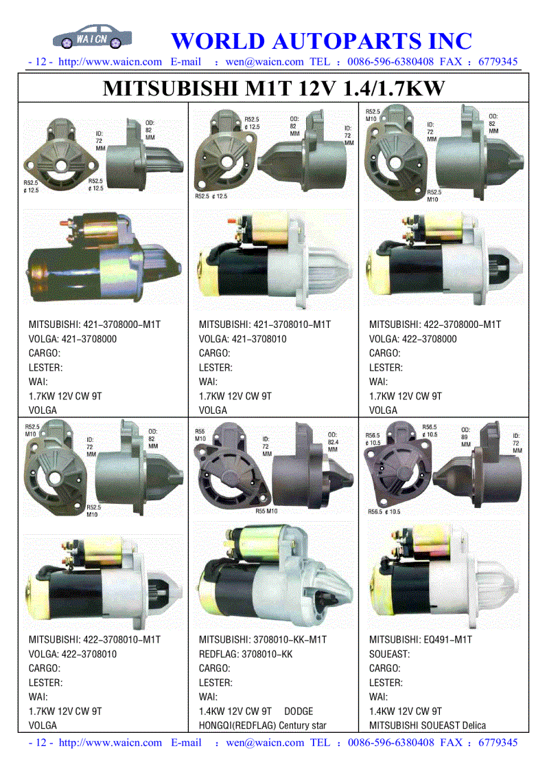 image for page Catalogue Hệ thống khởi động Mitsubishi MÁY ĐỀ MITSUBISHI STARTER