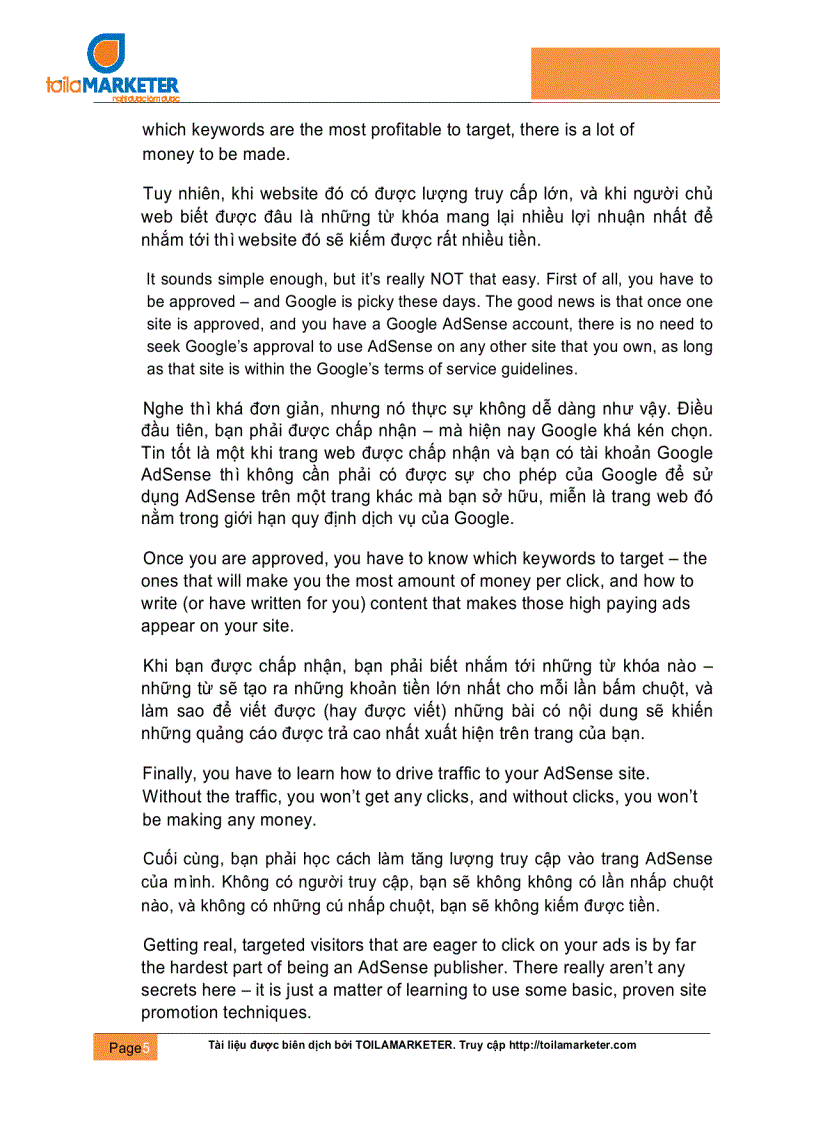 image for page Kiếm tiền với Google Adsense