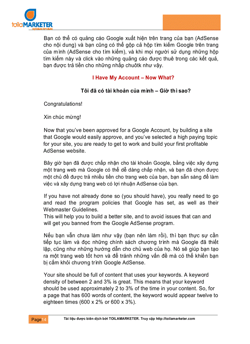 image for page Kiếm tiền với Google Adsense