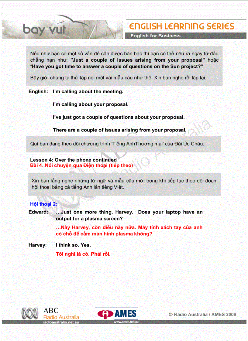 image for page Bài 4 Nói chuyện qua điện thoại tiếp theo 1