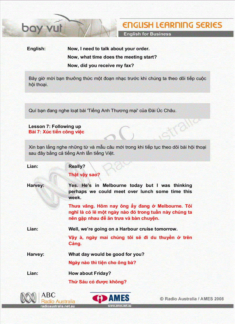 image for page Bài 7 Xúc tiến công việc 1