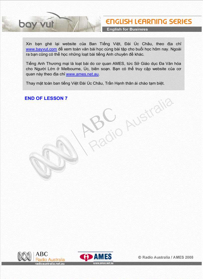 image for page Bài 7 Xúc tiến công việc 1