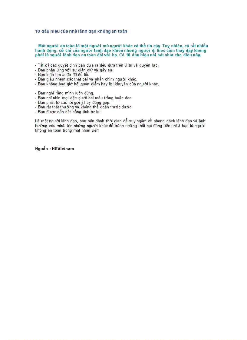 image for page 10 dấu hiệu của nhà lãnh đạo không an toàn