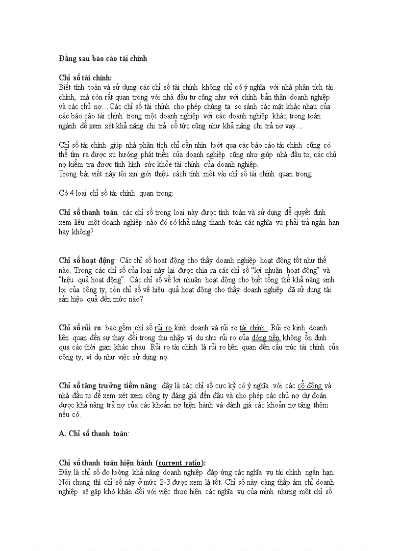 image for page Đằng sau báo cáo tài chính