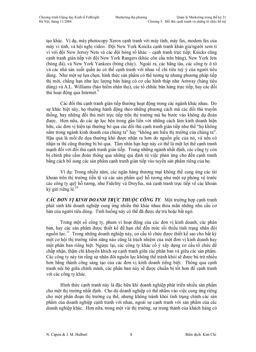 image for page Đối thủ cạnh tranh và các tổ chức bổ trợ