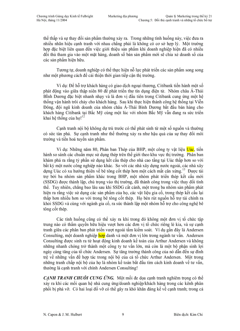 image for page Đối thủ cạnh tranh và các tổ chức bổ trợ