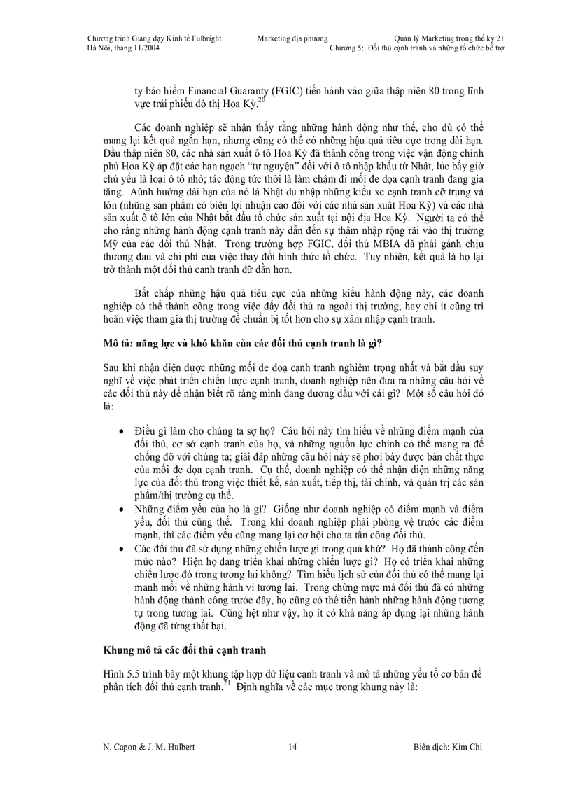 image for page Đối thủ cạnh tranh và các tổ chức bổ trợ