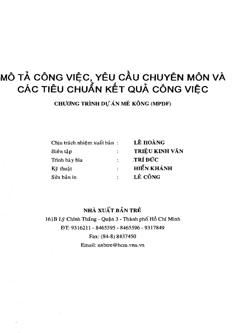 image for page Mô tả công việc yêu cầu chuyên môn và các tiêu chuẩn hoàn thành công việc