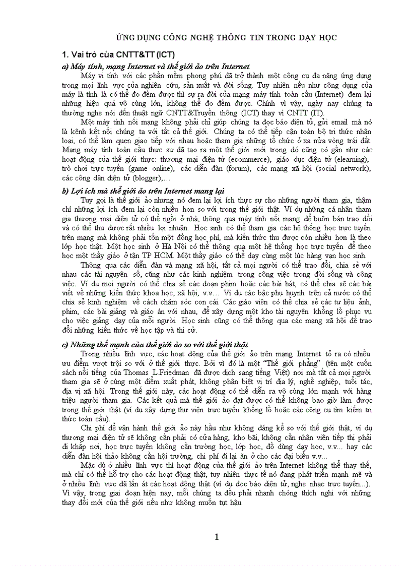 image for page Ứng dụng công nghệ thông tin trong dạy học