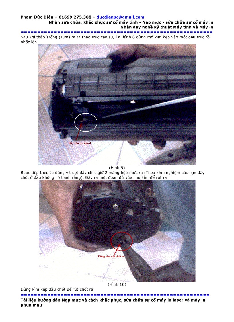 image for page Hướng dẫn đổ mực và khắc phục sự cố máy in