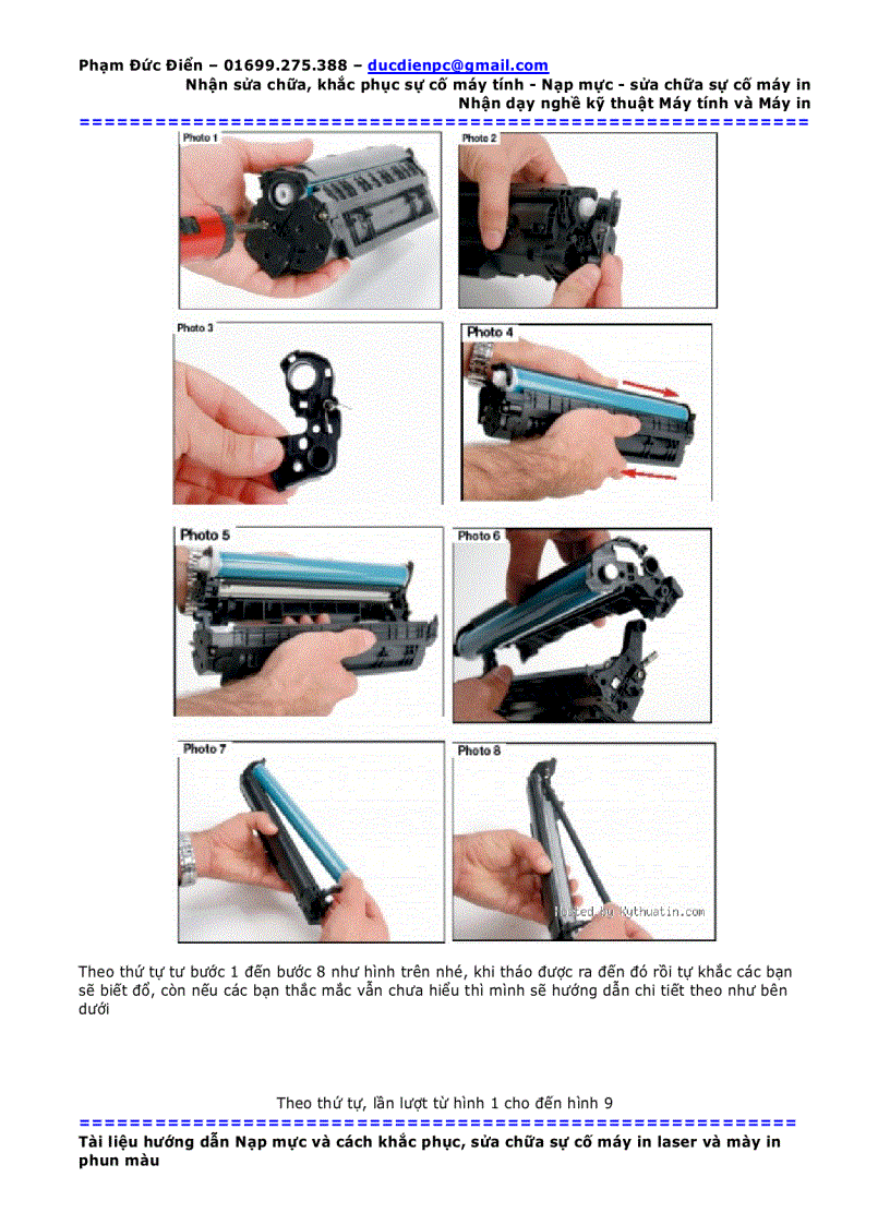 image for page Hướng dẫn đổ mực và khắc phục sự cố máy in