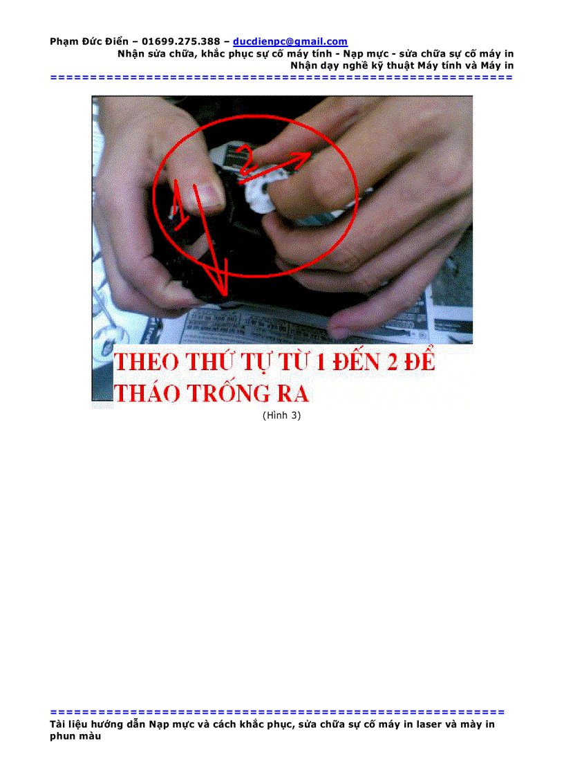 image for page Hướng dẫn đổ mực và khắc phục sự cố máy in