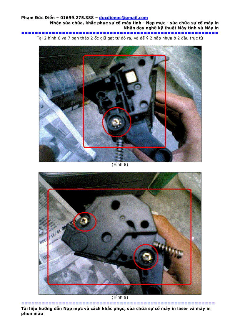 image for page Hướng dẫn đổ mực và khắc phục sự cố máy in