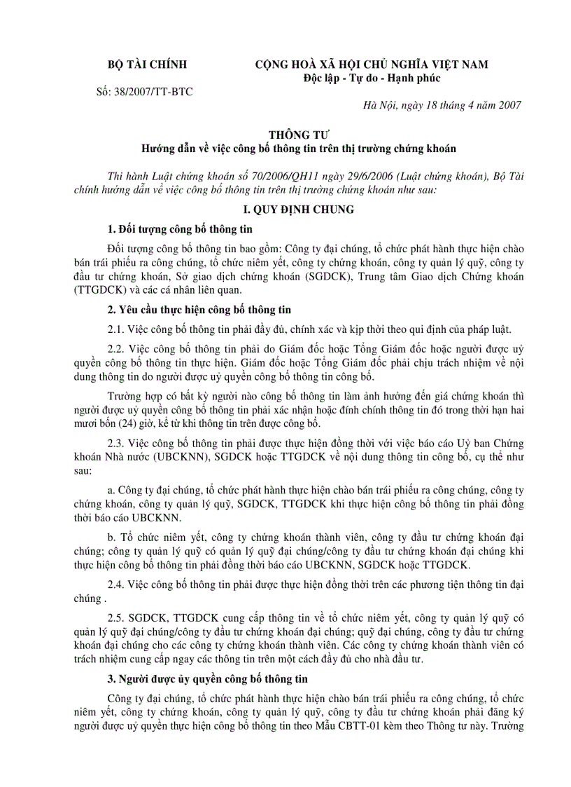 image for page Công bố thông tin trên thị trường chứng khoán