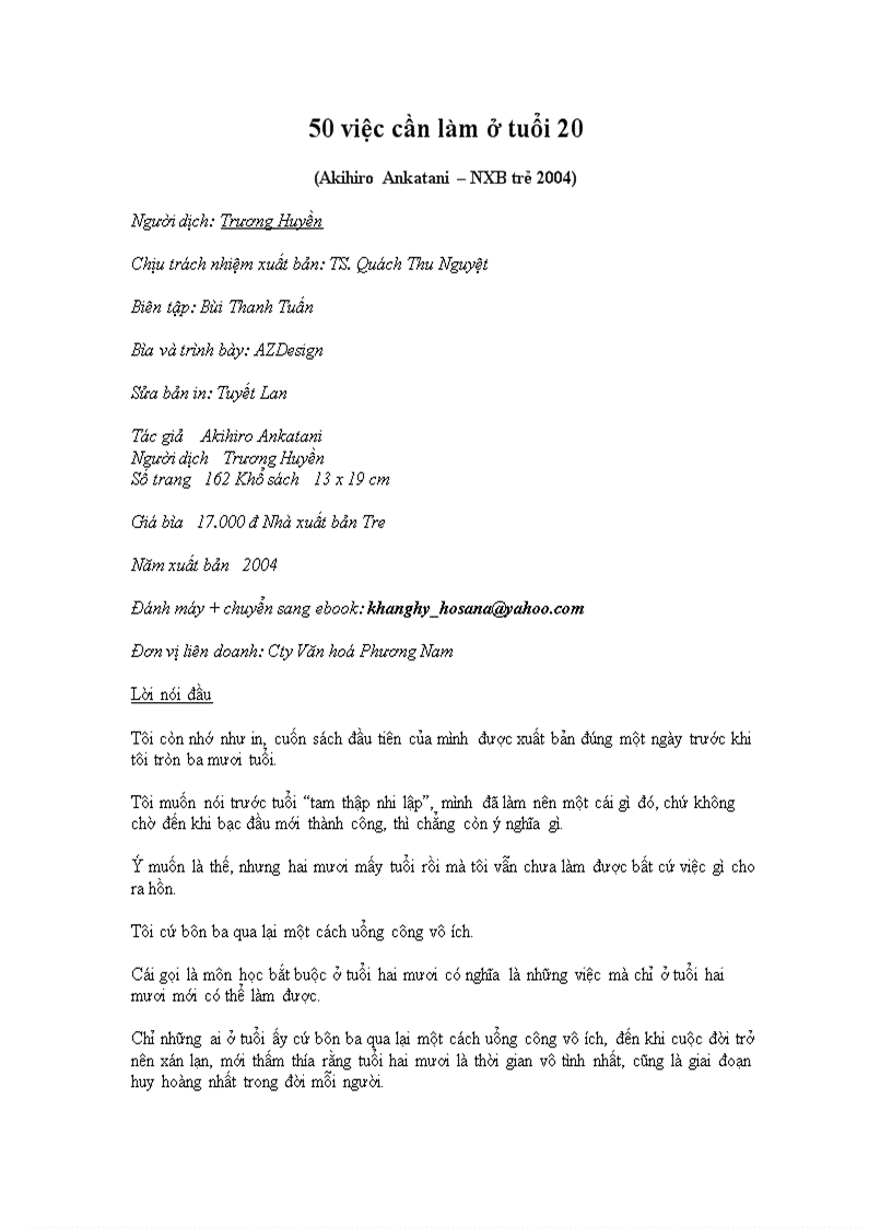 image for page 50 việc cần làm tuổi 20 free