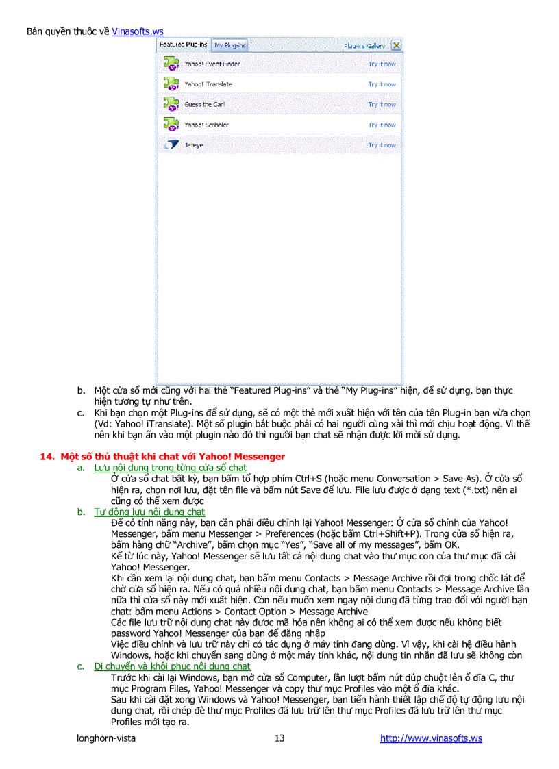 image for page Sử Dụng Yahoo Messenger