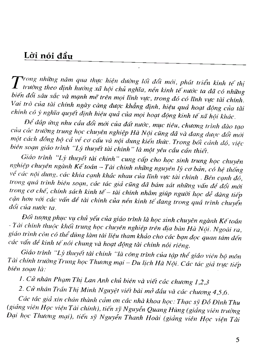 image for page Giáo trình lý thuyết tài chính
