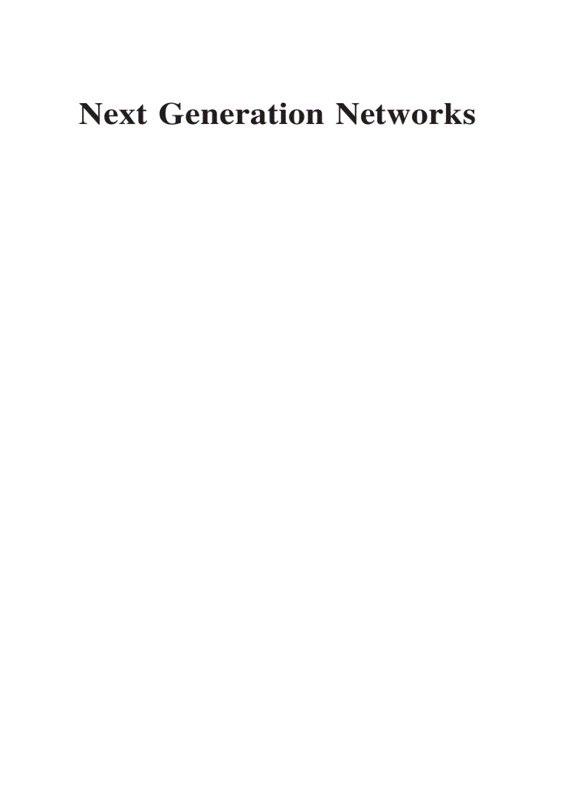 Sách Next Generation Networks perpectives and potential