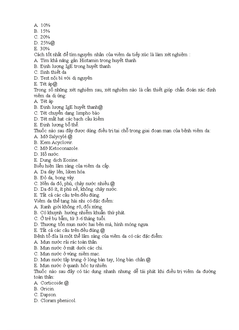 image for page Một số bài trắc nghiệm một số bệnh thông dụng