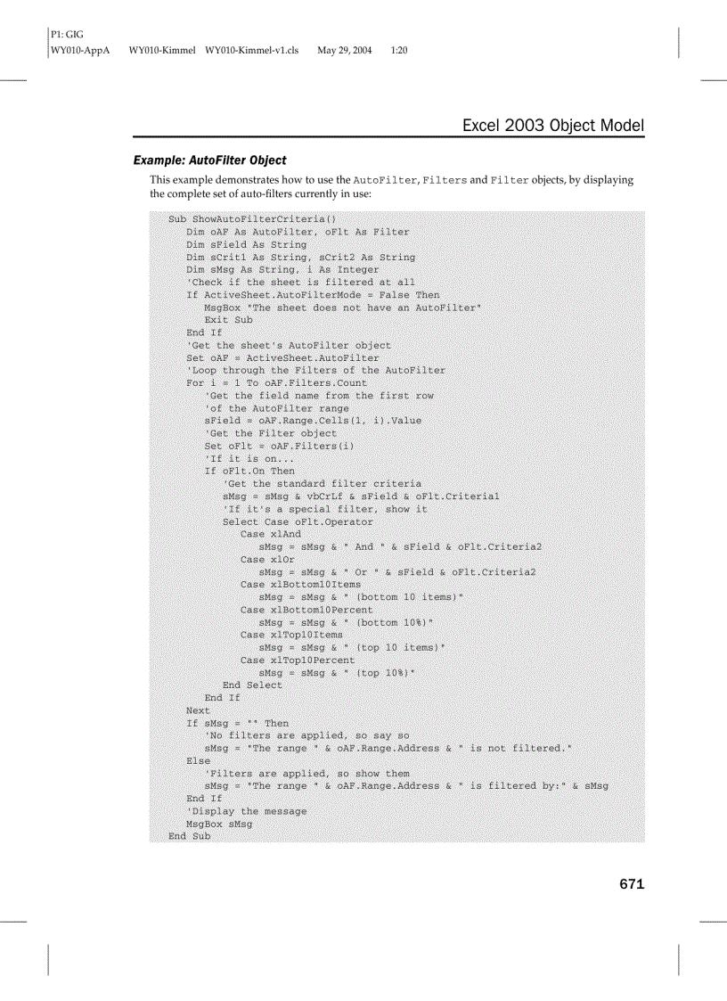 image for page Các đối tượng trong Excel