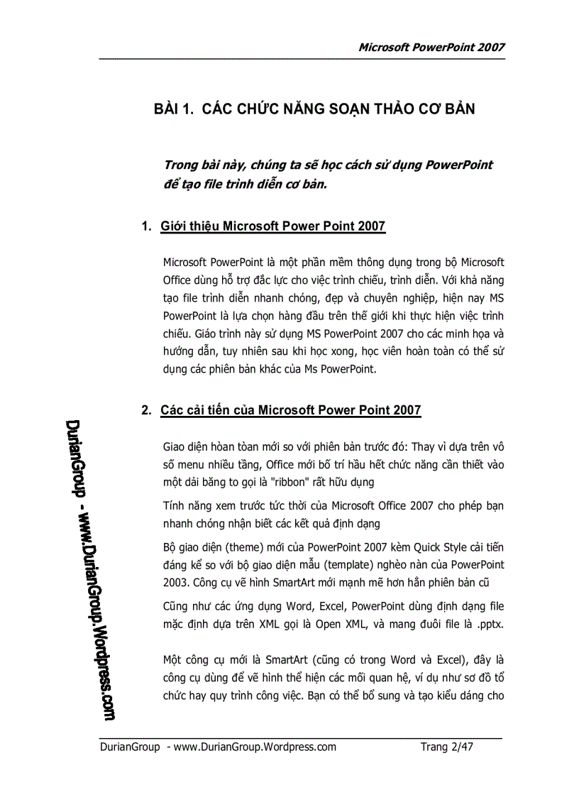 image for page Giáo trình MS PowerPoint 2007