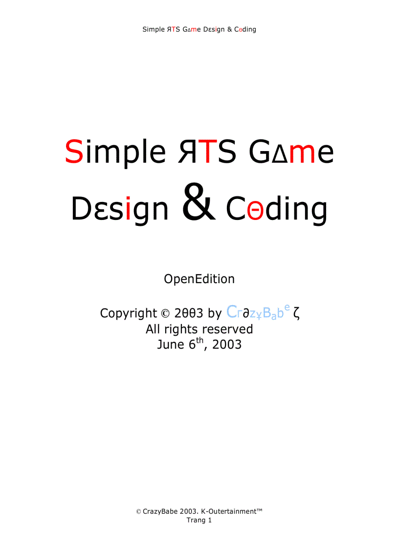 Căn bản về thiết kế và lập trình Game
