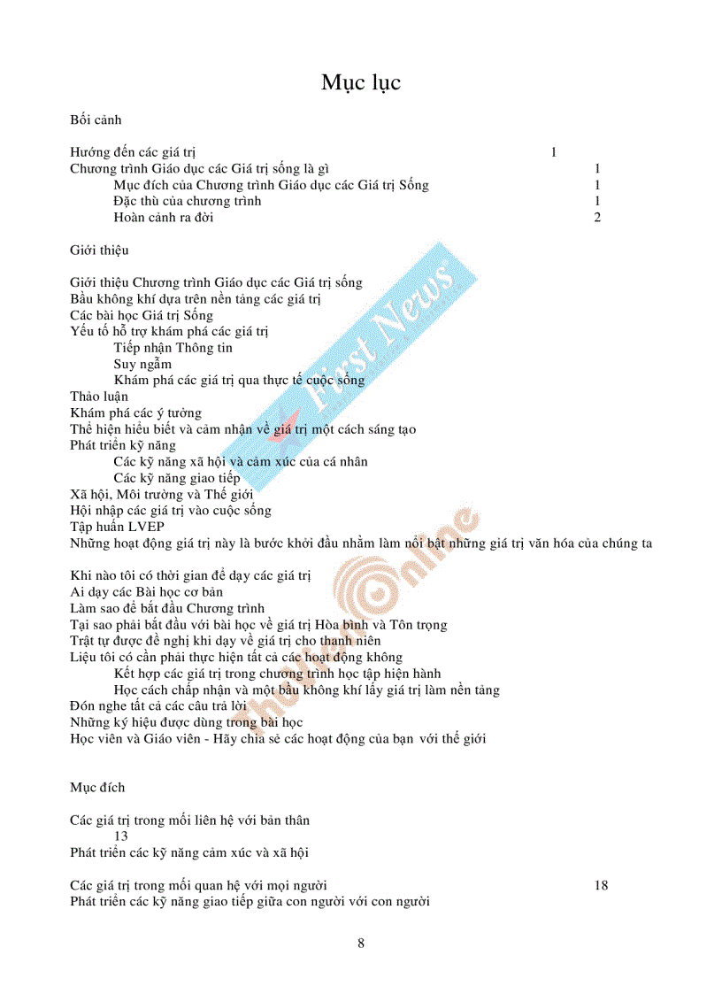 image for page Những giá trị sống cho tuổi trẻ