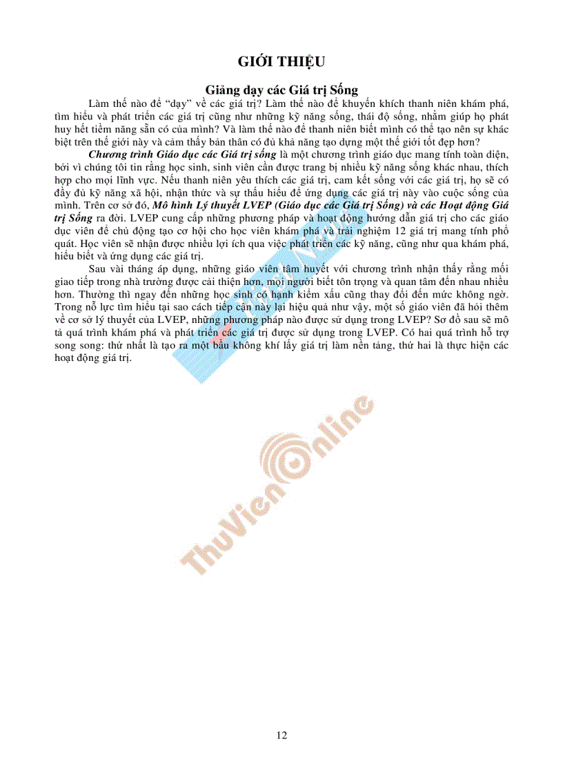 image for page Những giá trị sống cho tuổi trẻ