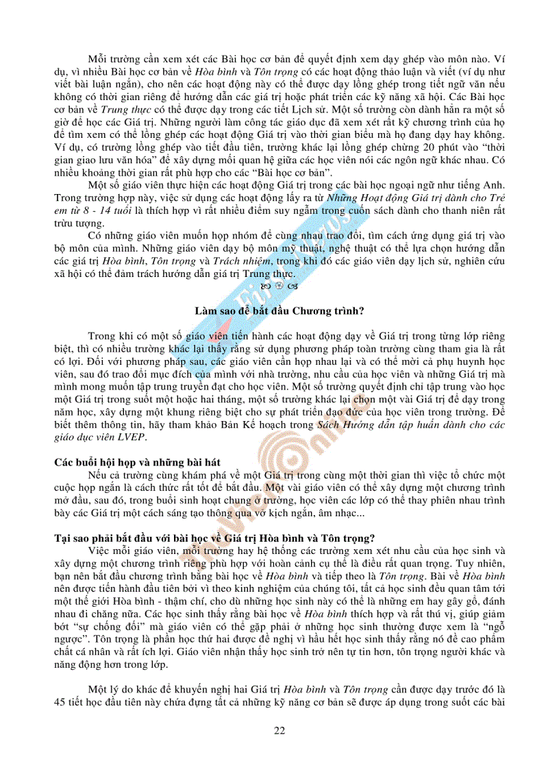 image for page Những giá trị sống cho tuổi trẻ