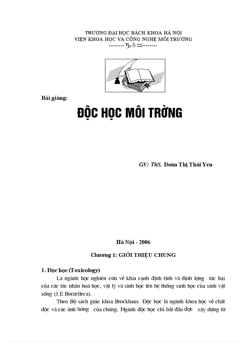 image for page Độc học môi trường