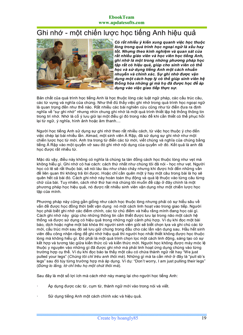 image for page Kinh nghiệm học tiếng anh mọi lứa tuổi gồm 58 trang