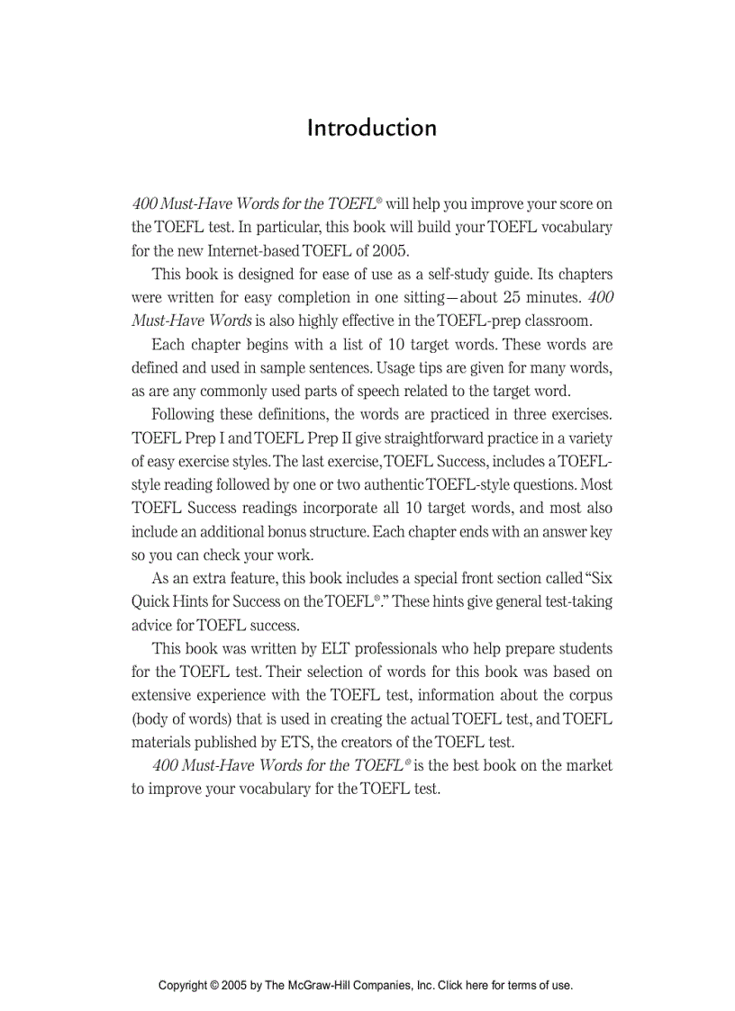 image for page 400 Must have Words for the TOEFL