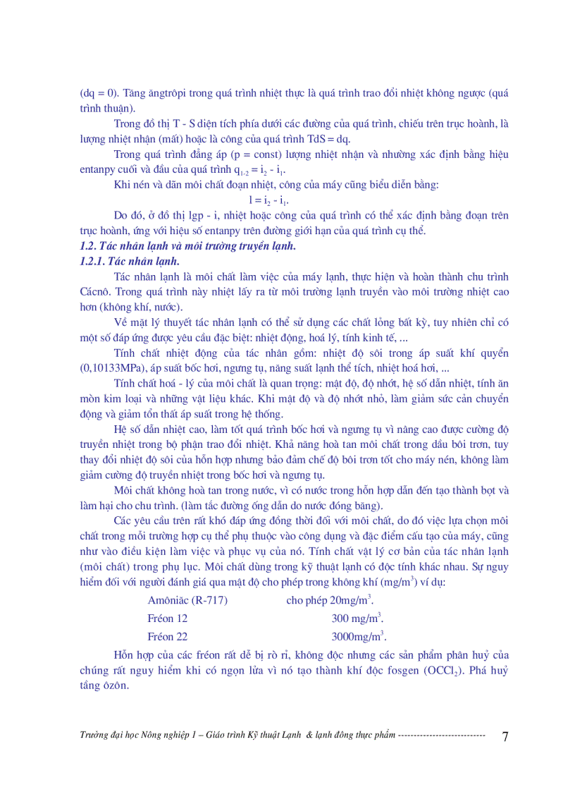 image for page Giáo trình kỹ thuật lạnh và lạnh đông thực phẩm