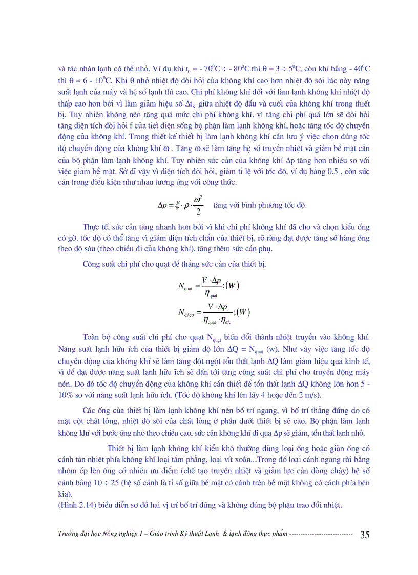 image for page Giáo trình kỹ thuật lạnh và lạnh đông thực phẩm