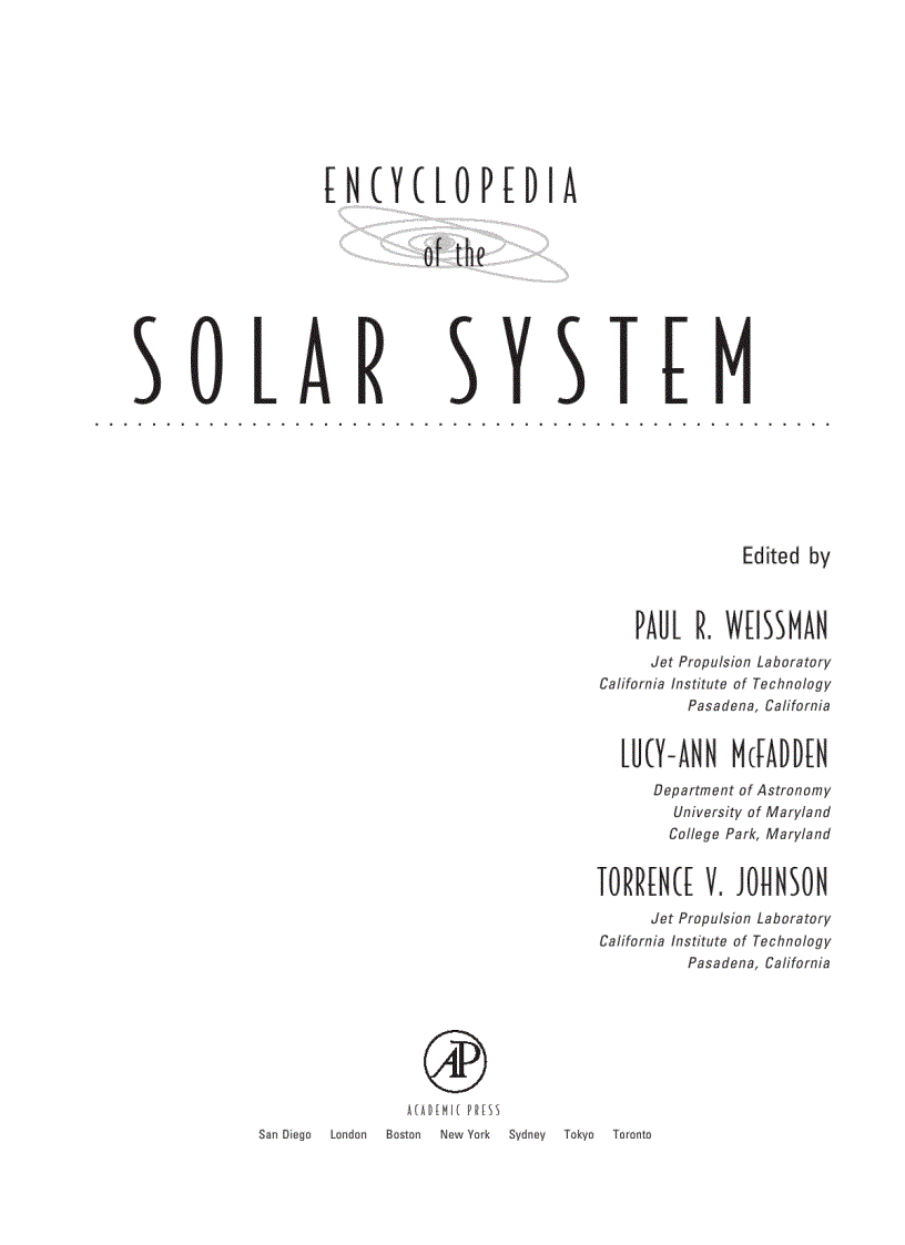 Encyclopedia of the Solar system Từ điển bách khoa Thái dương hệ