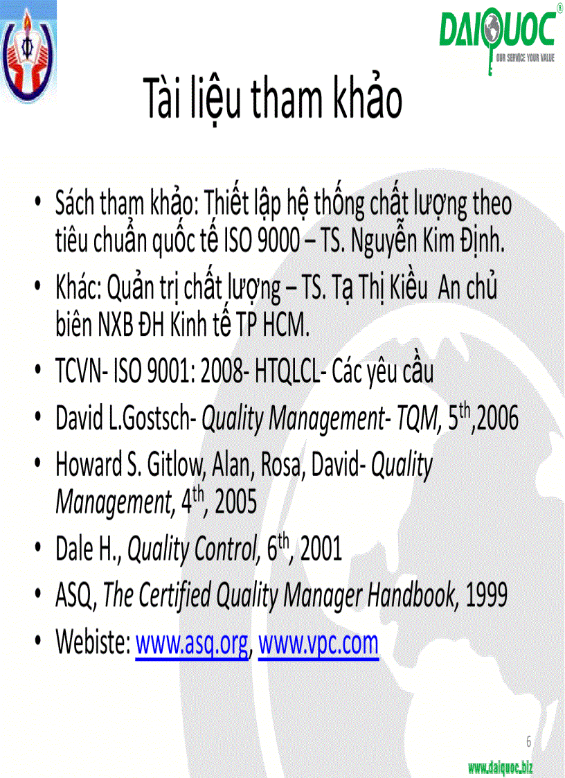 image for page Quản trị chất lượng giáo trình