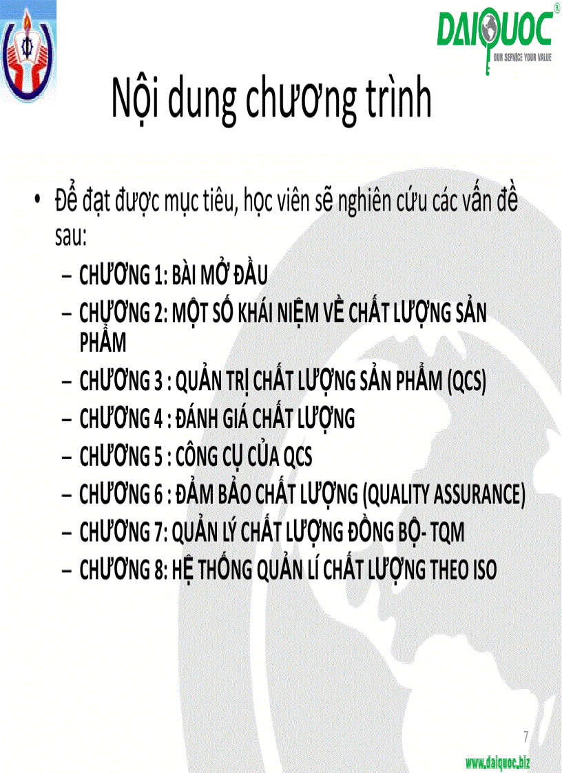 image for page Quản trị chất lượng giáo trình