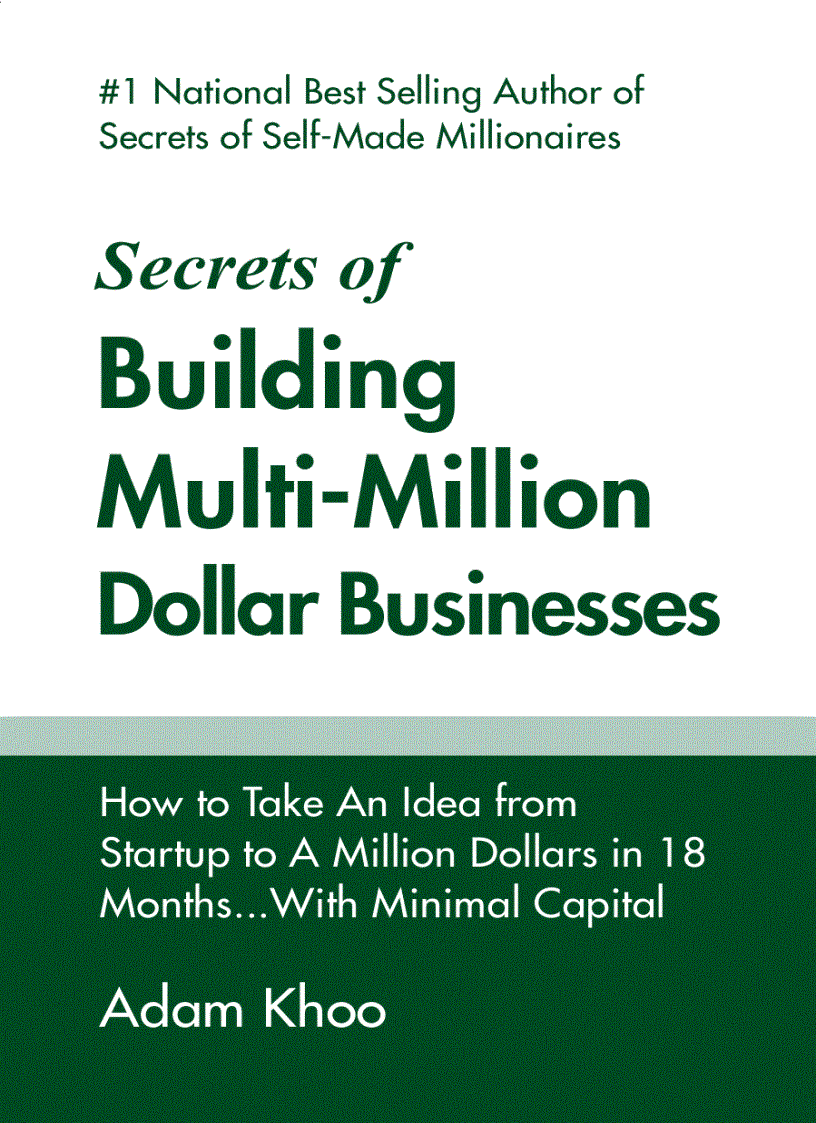 Adam khoo Secrets of building multi million dolar businesses