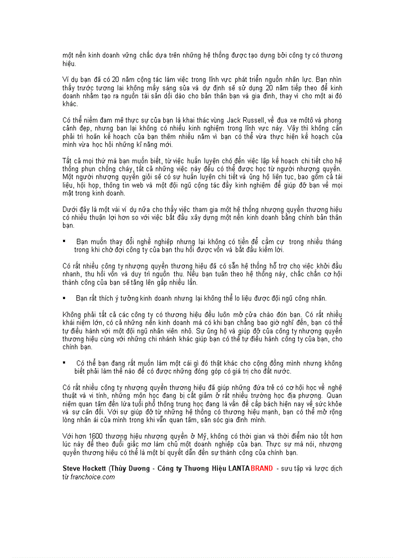image for page Nhượng quyền thương hiệu Bí quyết của sự thành công